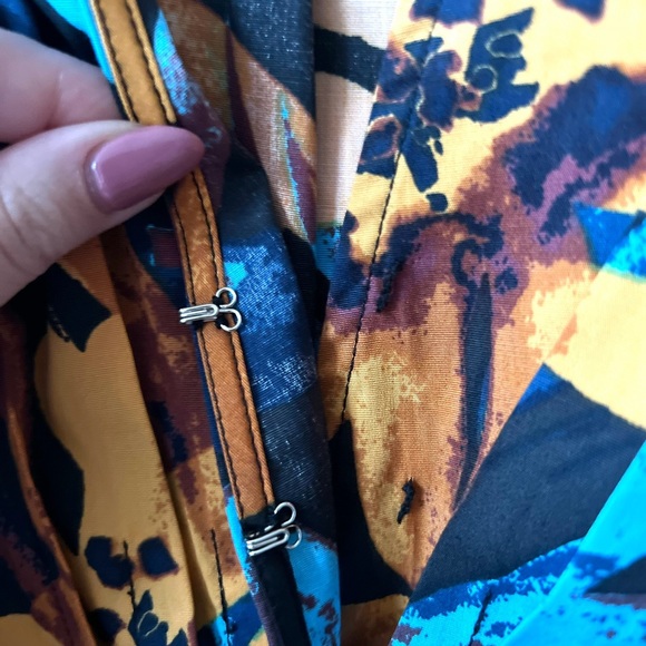 Marissa Webb Blue/Yellow Floral Printed Midi Cotton Long Sleeve Shirtdre… - Picture 5 of 8